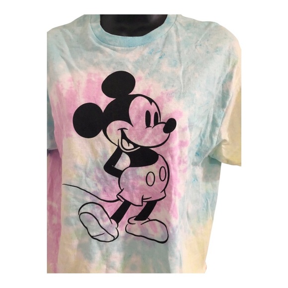 Disney’s Mickey Mouse pink blue yellow tie dye tshirt size small brand new - Picture 8 of 8